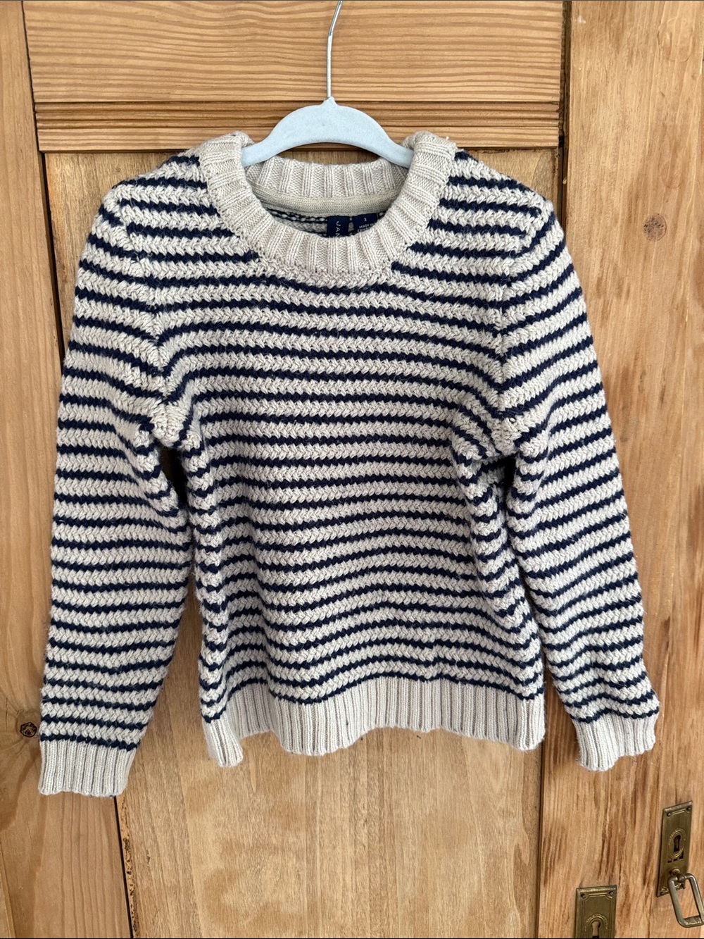Janie and Jack Cream and Navy Striped Knit Sweater